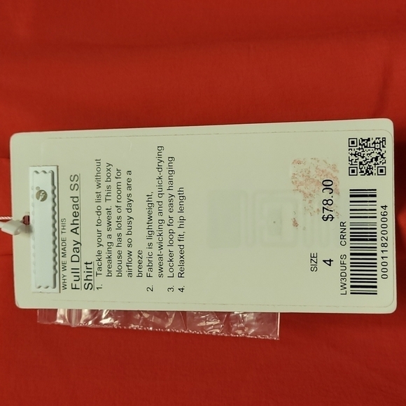 Lululemon Full Day Ahead Short Sleeve Shirt Carnation Red Size 4.. - Picture 8 of 11